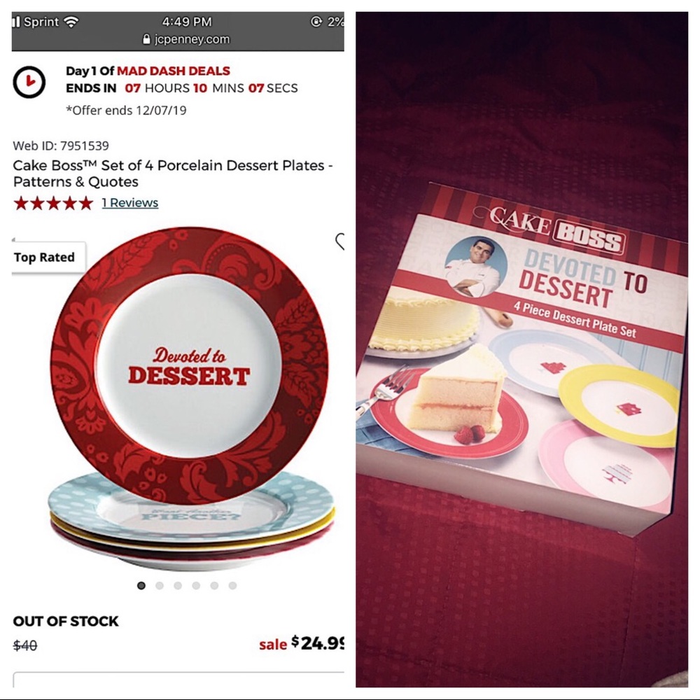 Brand new Cake boss 4 piece dessert plate set